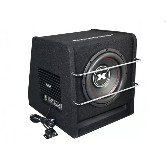 Excursion PXA-SP10 aktywny subwoofer samochodowy z głośnikiem 25cm/10cali - 200/600W, obudowa bass-reflex z MDF, Auto On/Off, wej. High/Low, regulator